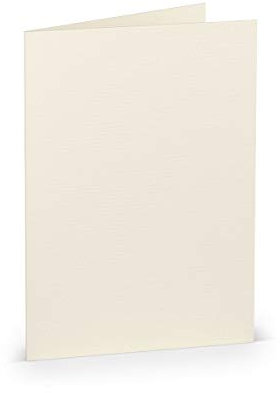 PAPERADO 100 Faltkarten DIN A6 - Ivory gerippt Creme - 10,5 x 14,8 cm - 220 g/m² - Doppelkarte Klappkarte Einladungskarte