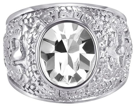 BOBIJOO Jewelry - Bague Chevalière Homme Université USA Fleur de Lys University Acier 316L Argenté - 56 (7 US), Blanc - Acier Inoxydable 316