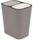 Holdfiturn Double Recycling Waste Bin Rectangle Plastic Trash Can Dual Compartment Garbage Storage Box Container Push-Button Rubbish Bin for Kitchen Office Home (Grey)