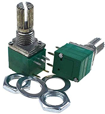 5 Stück RV097NS 5K 10K 20K 50K 100K 500K mit einem Schalter Audio 5pin Schaft 15mm Verstärker Dichtpotentiometer (5K Ohm)