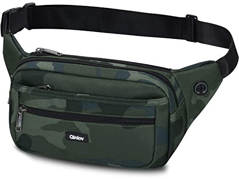 Bauchtasche wasserdichte Gürteltasche Damen und Herren für Handy bis 6.8 Zoll, Hüfttasche Sport Running Camping Fahrrad Reisen Joggen Laufen Laufgürtel (Tarngrün)
