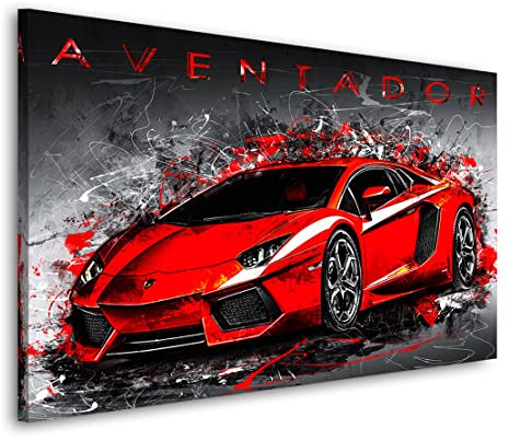 Kunstgestalten24 Leinwandbild Lamborghini Aventador Abstrakt Wandbild Kunstdruck XXL