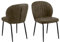 AC Design Furniture Panna 2er-Set Esszimmerstühle in Olivgrün, Gepolsterter Esszimmerstuhl, Gepolsterter Sitz mit Schwarzen Metallbeinen, Poltsterstuhl für Esszimmer, B: 47 x T: 44 x H: 82 cm