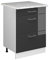 Vicco Mueble bajo de Cocina R-Line, Antracita Alto Brillo/Blanco, 60 cm con cajones y encimera