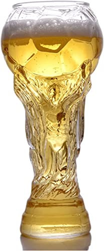 KINMRIS Bicchiere da birra 2022 Coppa del Mondo,Bicchiere da birra da 800 ml,Regali di compleanno per ragazzi,Regali per le giornate del padre,Coppa del mondo di cristallo del gioco di calcio 2022