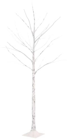 vidaXL LED Birke Warmweiß 72 LEDs Beleuchtet Birkenbaum Lichterbaum Leuchtbaum Weihnachtsdeko Beleuchtung Dekobaum Kunstbaum 150cm