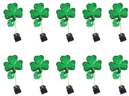 10st St. Patricks Bartclips Christbaumschmuck Aus Bartkugeln Dekoration Mini-Gadgets Bart Weihnachtsschmuck Patrick s Day Shamrock-anhänger Gründekor Irisch Lieferungen Weihnachten