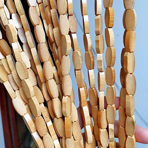 FENGSHOUU Natural Beaded Wooden Door Curtain Screen,Handmade Hanging Beaded Door Blinds,String Bead Curtain,Room Divider Doorway Decor,Partitions Closets Curtains,Custom (30 strands-60x100cm)