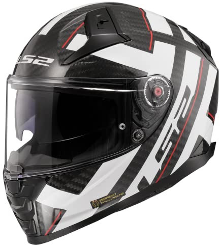 LS2, Integraler Motorradhelm VECTOR II CARBON STRONG Gloss White, L