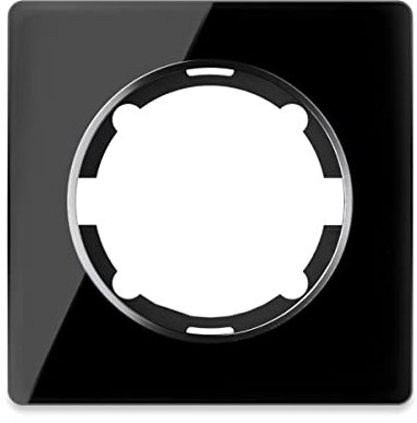 OneKeyElectro: Garda Line, Glas-Abdeckrahmen für Lichtschalter, Steckdose 1fach, Unterputz, matt- antifingerprint, Schutzart IP20, schwarz