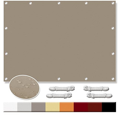 Vela Ombreggiante 9 x 9 m Protezione UV 98% Tenda Parasole Protezione Raggi UV con Fune per Esterno, Giardino e Terrazza, Piscina, Tortora