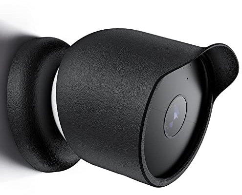 Silicone Cover Skin For Google Nest Cam Outdoor or Indoor (Battery) Security Camera Waterproof Protective Cover Sleeve All-Weather Protective Skin Accessories (black)