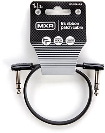 Jim Dunlop, 1/4-Inch Right Angle MXR Ribbon TRS Patch Cable 1 ft|0.3 m (DCISTR1RR)