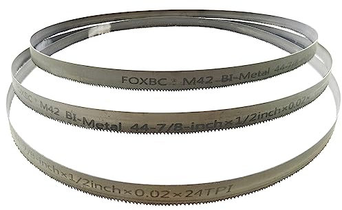 FOXBC Lames de scie à ruban 44-7/8 pouces 24 TPI, 44-7/8 x 1/2 x 0,020 , remplacement pour DeWalt DW3984, scie à ruban portative Milwaukee 48-39-0531, paquet de 3