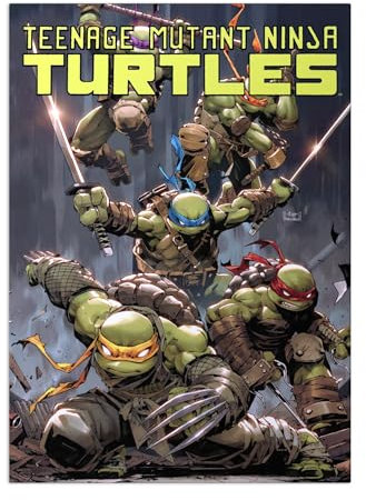 Displate - Poster aus Metall - Magnet-Montage - Teenage Mutant Ninja Turtles - Modern Covers - Teenage Mutant Ninja Turtles Formation Cover - Größe M - 32x45cm Matt