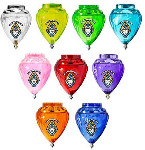 TROMPOS COMETA Trottola DIAMANTON Turbo con cuscinetto a blister Trompo con punta in acciaio e texture diamante, colori casuali, spedizione 1 pezzo