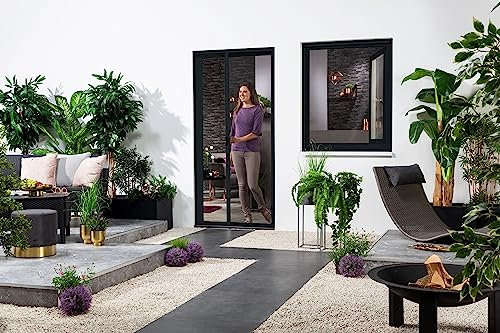 Smart Moustiquaire de porte store enrouleur 125 x 220 cm et 160 x 220 cm en blanc/marron et anthracite (125 x 220 cm, anthracite)