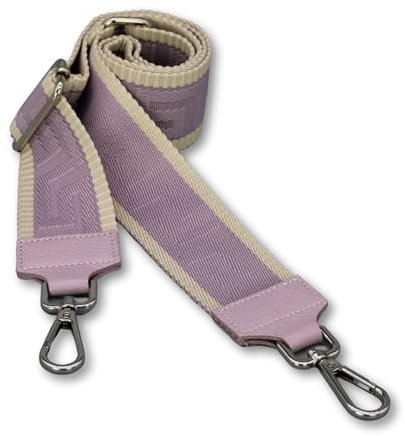 BRISE Taschengurt für Damen & Herren, 5cm Breiter Schultergurt, Verstellbarer 80-130 cm Taschenriemen aus Polyesterstoff und Leder, Stylischer Riemen mit 360 Drehbarer Kopf (Antic - Lila)