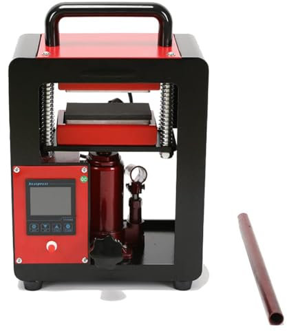 QUTBAG Pressa idraulica per colofonia da 5 tonnellate, pressa in Lega di Alluminio per carichi Pesanti con Controllo Digitale della Temperatura e Timer, Doppie Piastre riscaldanti 6x12 cm