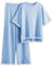 Famulily Ladies 2 Piece Outfits Oversized Knit Sets Short Sleeve Sleepwear Homewear BlueM