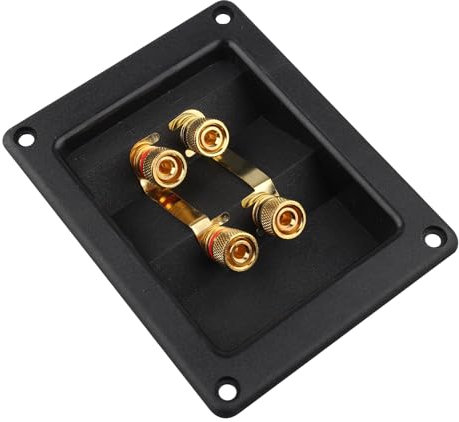 Jopto Speaker Terminal Box 266 Parts Express Binding Post Terminal Cup Connector Gold Banana Jacks Recessed Bi-Amp Back Panel Universal Block Subwoofer Plugs Black Stage Speaker Junction Board