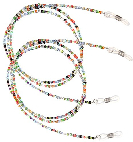Homoyoyo 2 Piezas Cadena De Gafas Correa De Anteojos Oculos De Sol Mujer Retenedor De Gafas Antideslizante Cordón De Cristal Cómodo Collar Mujer Cuerda Cadena De Cuentas Deportes Niño