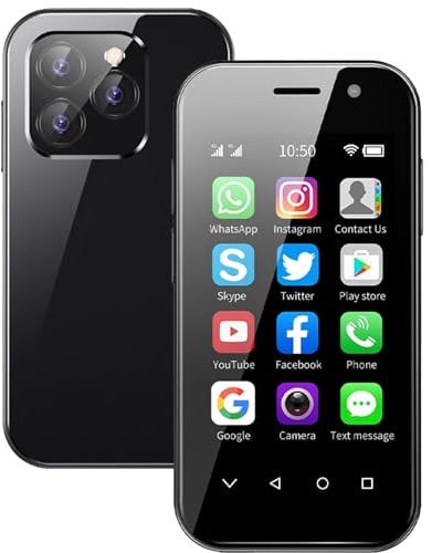 Hipipooo Mini Smartphone Desbloqueado 4G Teléfono Móvil 3.0 Pulgadas, Tarjeta SIM Dual, Batería 2600mAh, Cámara 2MP+5MP, Desbloqueo Facial, Teléfono para Niños(Negro,2GB+16GB)