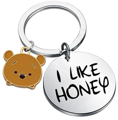 Porte-Clés Femme Homme Keyrings Keychains Porte-Clé Ours Miel Peut Mignon Porte-Clé Pendentif Couple Winnie L’Ourson