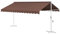 Outsunny Standmarkise 4,5 x 3,4 m Gartenmarkise mit Handkurbel, Ausziehbare Terrassenüberdachung, Verstellbar Sonnenschutz für Garten, Balkon, Polyester, Kaffee