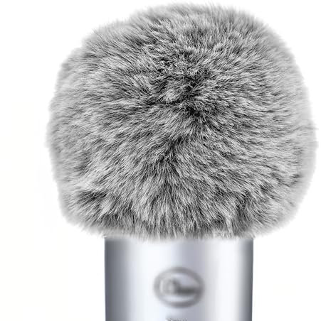 Musiin Microphone windshield, fur cover, anti-spray foam cover, compatible with Blue Yeti microphones (Black and White)