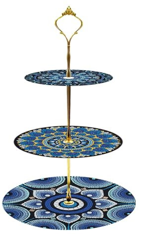 Lebartm DIY Diamant-Malerei Cupcake Stand Diamant-Malerei DREI Schicht Abendessen Snack Rack Afternoon Tea Display Turm Einseitiger Spot-Bohrer für Geburtstag Hochzeit Heimdekoration