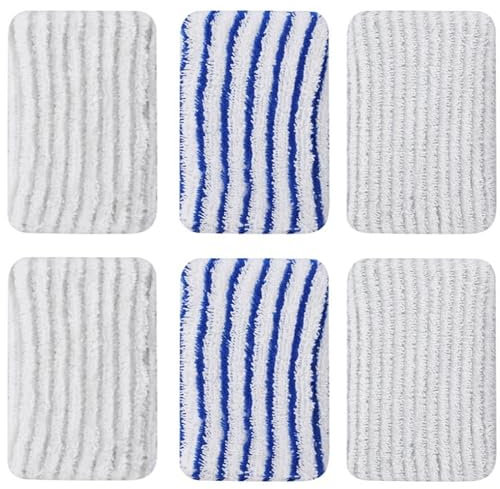 6 panni in microfibra, panni in microfibra di ricambio per Rowenta Clean & Steam ZR850002 ZR005801, ZR005804 (blu e grigio)