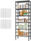Forthcan 6-Tier Wire Shelving Unit Metal Shelving Units, Heavy Duty Storage Shelves Kitchen Storage Rack Book Rack Plants Stand Shelf, 60X26X161 CM, Black