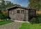 Gartenhaus Valeria-28 mit Fußboden aus Holz, Gerätehaus 428x427, 14,67 m², 28 mm Wandstärke - Imprägnierung Grau