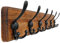 Dseap Coat Rack Wall Mount - 61cm Long, Patented, Heavy-Duty, 6-tri-Hooks, Rustic Wooden Wall Coat Hanger Hook Rail for Winter Coats Hat Jacket Clothing, Natural & Black