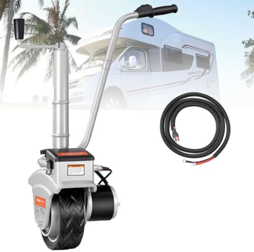 Rimorchio Elettrico, 550w Trailer Dolly Jack Con Carico Massimo 6000lbs (2722 Kg), Mover Elettrico Ruota Con Velocità 5-7m/Min, Ruota Motorizzata