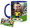 Anak Anak Tazas desayuno Futbol - Taza personalizada con caricatura y nombre - Tazas originales para regalar fanáticos futbol - Taza de futbol Español - Tazas de cafe 350 ML - Regalos (Cádiz)
