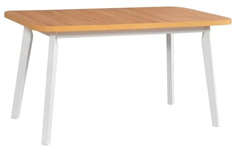 LeafDesign Ausziehbarer Esstisch- Oval- Esszimmertisch- Küchentisch-Hölzerne Beine in Weiss - Tischplatte in Artisan- Moderner Stil- Für 6-8 Personen, 80x 140-180