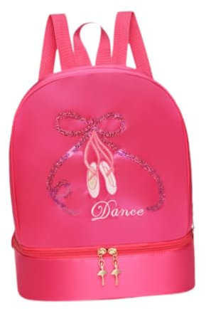 rockible Ballett-Tanz-Rucksack, Ballett-Tanztasche für Jazz, Sport, Reisen, Gymnastik, Rose Rot