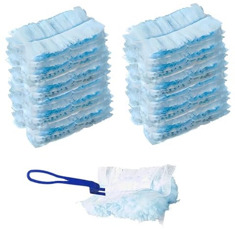 20 Pcs Flash Dust Magnet, Disposable Duster Heads, Flash Dust Magnet Refill, Duster Removal Refill Kit, Blue Dusters Refills for Cleaning Dust Dirt Hair