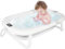 XXL Baignoire Pliable Bébé avec Thermomètre à eau, Baignoire Bebe, baignoire bebe pliable pour les bébés de 0 à 6 ans,80 * 50 * 23-Gris
