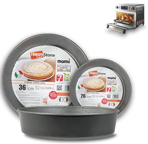 Arca, Set 3 Teglie Rotonde 26/32/36 cm per Forno, Antiaderenti e Adatte alla Lavastoviglie, Ideali per Torte e Altre Ricette, in Alluminio, Made in Italy