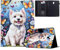 Case for Samsung Galaxy Tab A 10.5 Inch SM-T590 / SM-T595 / T597 2018 Tablet, Premium Leather Ultra Thin Lightweight Smart Protective Case with Stand, Multi-Angle, Card Slot, White Dog