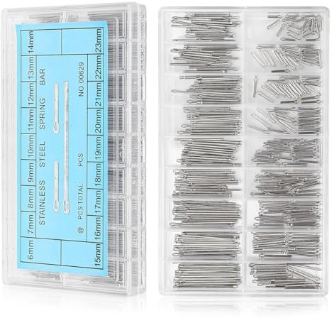 JEYORZY Lot de 360 goupilles de Bracelet de Montre, Argent goupilles pour Bracelet de Montre en Acier Inoxydable Broches Watch Link Cotter Pins Outils de réparation de Montres
