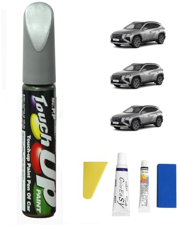 Treesiche Lackstift Auto für Hyundai, Lackstift Auto, Autokratzer Reparaturmittel Autolack Reparatur für Autos Reparaturwerkzeug, Shimmering Silver Metallic (3T)