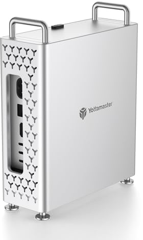Yottamaster Mac mini M4 Pro Gehäuse, Zubehör für Mac mini M4 Pro, Aluminiumlegierung, Optimierte Wärmeableitung, Tragbarer Kratz- und Stoßschutz
