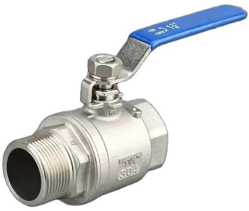1 pz 304 valvola a sfera in due pezzi in acciaio inox 1/4 3/8 1/2 3/4 1 2 filettatura femmina e maschio acqua gas olio interruttore raccordo adattatore(1/2)