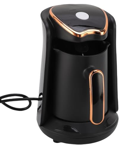 Oreilet Türkische Kaffeemaschine, 600 W elektrische Türkische Kaffeemaschine mit Anti Überlauf Anti Trockenverbrennung, 4 Tassen Tragbare Heiße Getränkehersteller für (EU -Stecker 220 V)