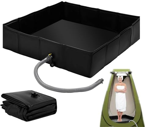 Generisch Receveur de douche portable - Cabine de douche temporaire portable pour l'extérieur - Trou de drainage surélevé - Bac de douche étanche pour camping et camping-car