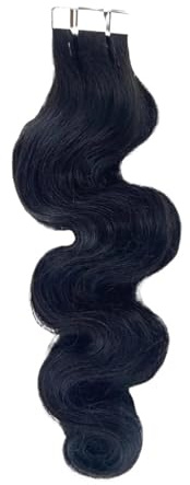 Tape-In-Haarverlängerungen, Echthaar, Gewellt, Menschliches Fusion-Haar, 20/40/60 Stück, Natürliche Echthaar-Extensions Einfach Zu Verwenden(60 pcs,24 Inches)